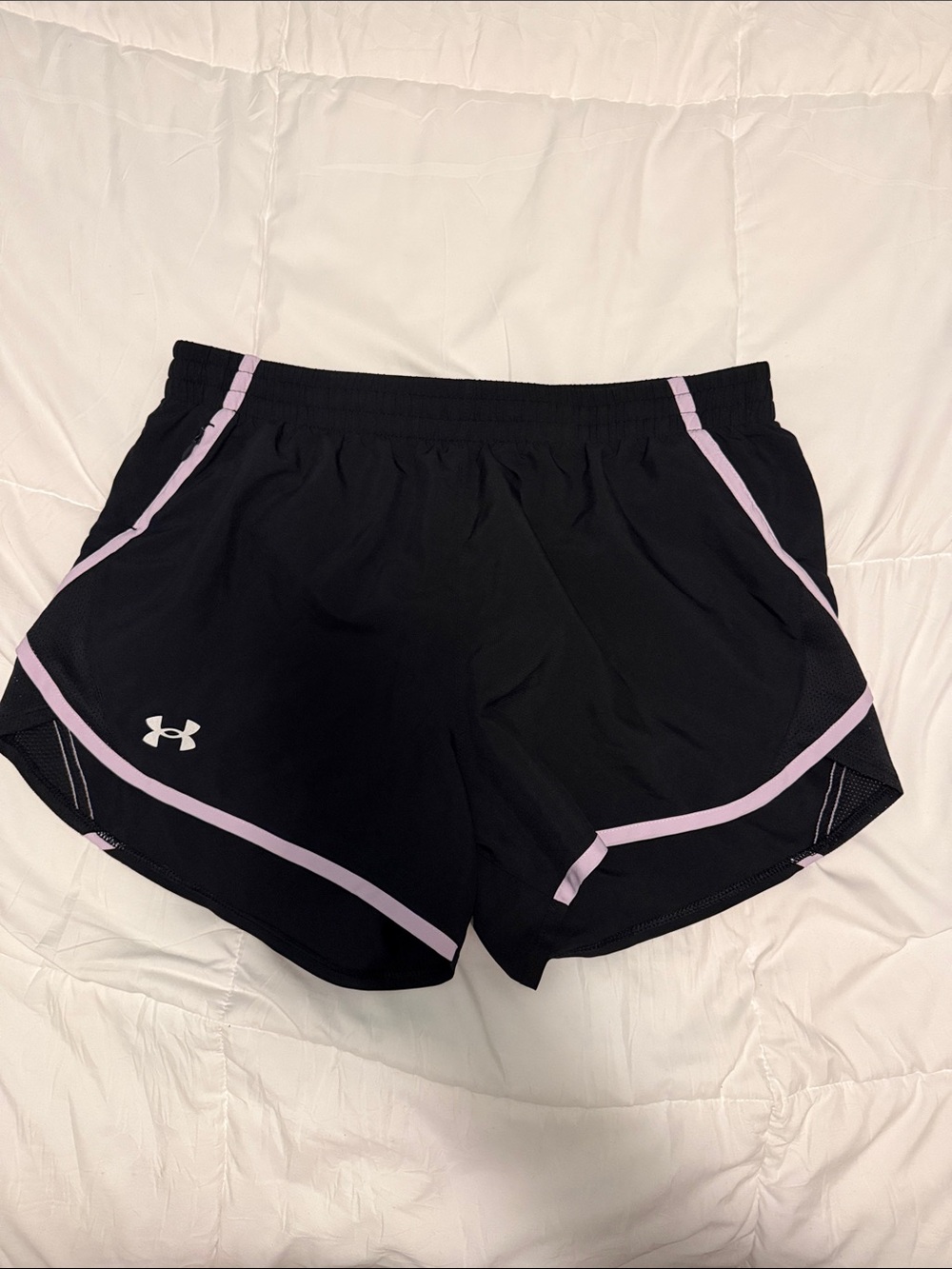 Under Armour Women’s Black Shorts with Light Pink Trim